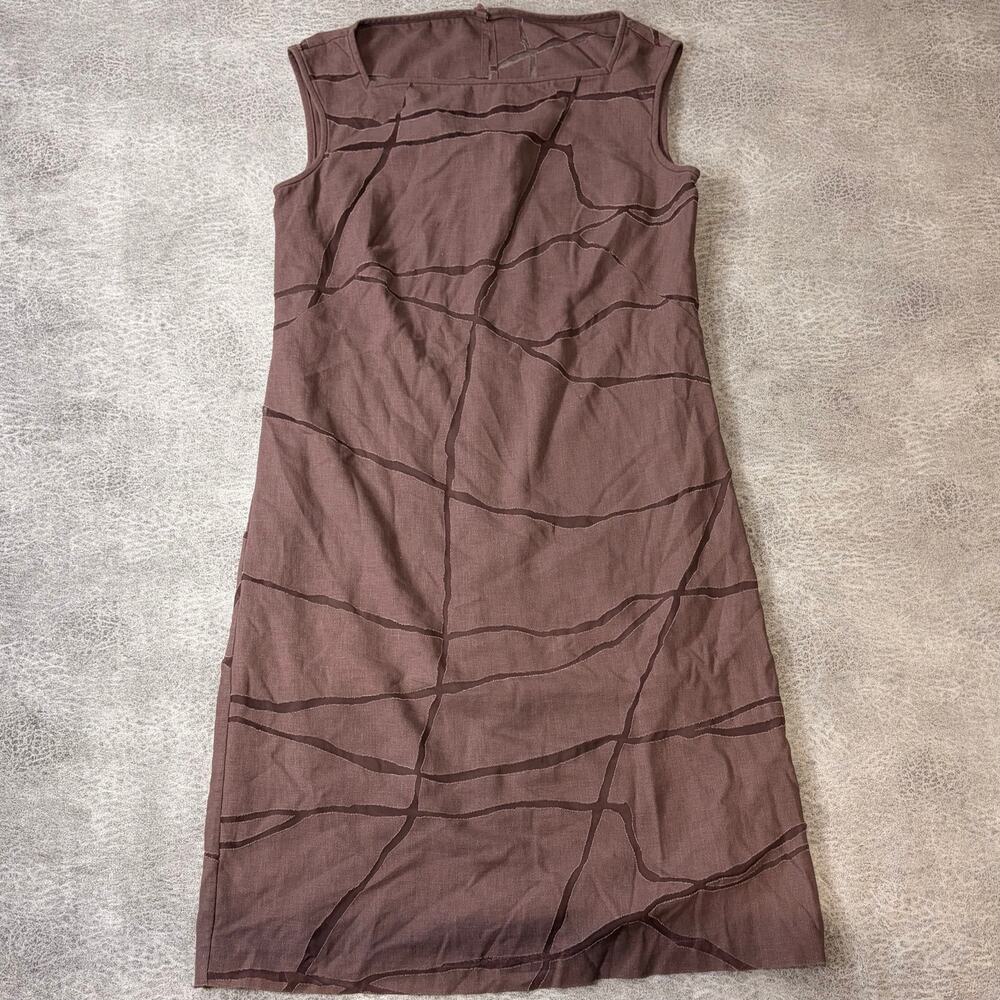 Vintage Kay Unger Brown Patchwork Midi Dress
